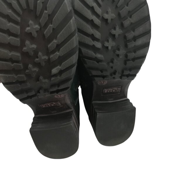 Taos Crave Leather Blue Green Moto Boots Size 37 US 6-6.5 Suede Teal Harness Zip - Picture 8 of 12